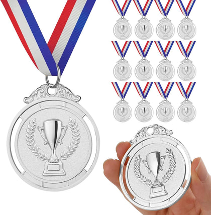 12 Pieces Gold Medal with Neck Ribbons, Kids Reward Medal, Winner Medals Gold Prizes for Sports, Competitions, Party