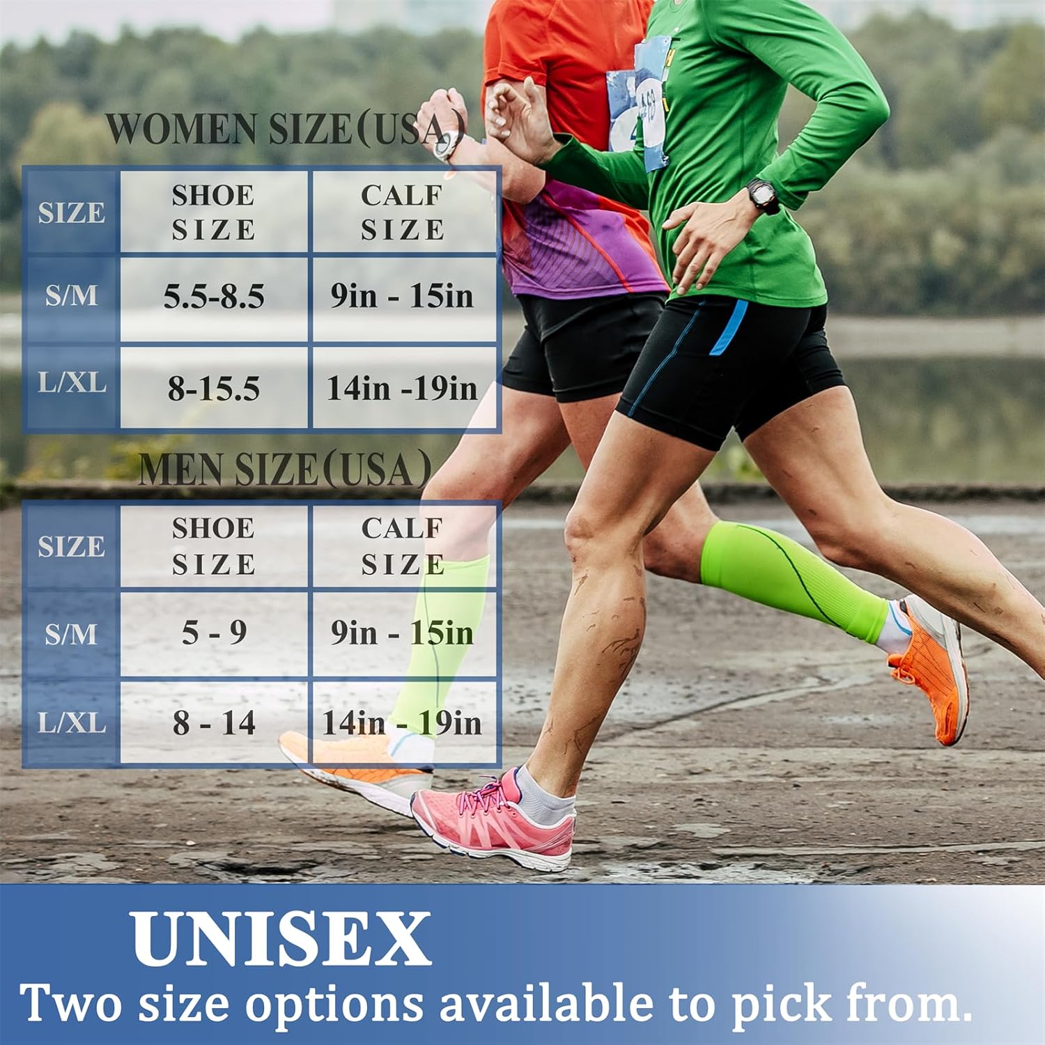 Compression Socks for Women & Men Circulation (8 Pairs) 15-20 mmHg Best Calf Socks Support for Athletic Cycling