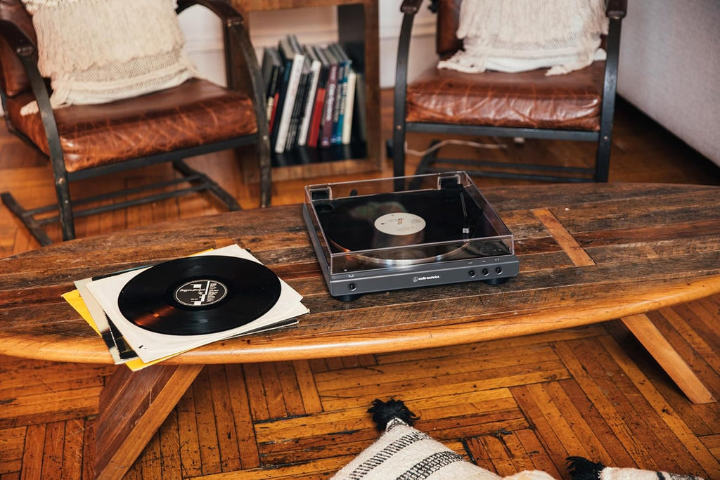 at-LPGO-BT Fully Automatic Wireless Belt-Drive Turntable (Gun-Metal/Black)
