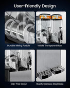 30L Commercial Slushie Machine, Dual Tank with LED Control