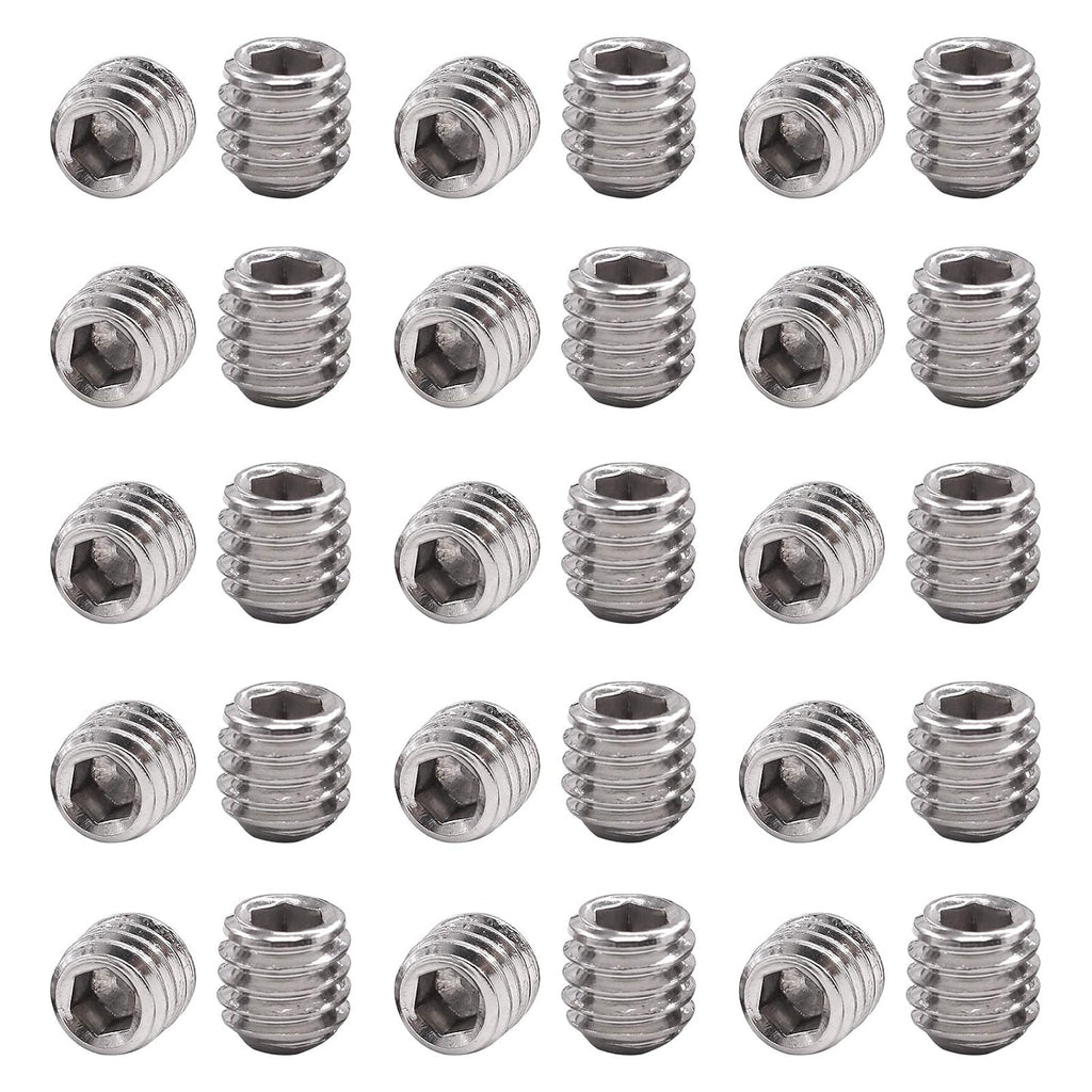 Hilitchi 50Pcs SAE Stainless Hex Allen Head Socket Set Screws Grub Screw Bolts Assortment Kit Internal Hex Drive Cup-Point Screws 5/16-18 x 5/16