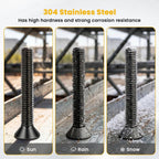 5/16-18 x 3-1/2" Flat Head Socket Cap Screws Countersunk Bolts, Stainless Steel 18-8 (304), Full Thread, Black Finish, Hex Spanner Included, 10 PCS