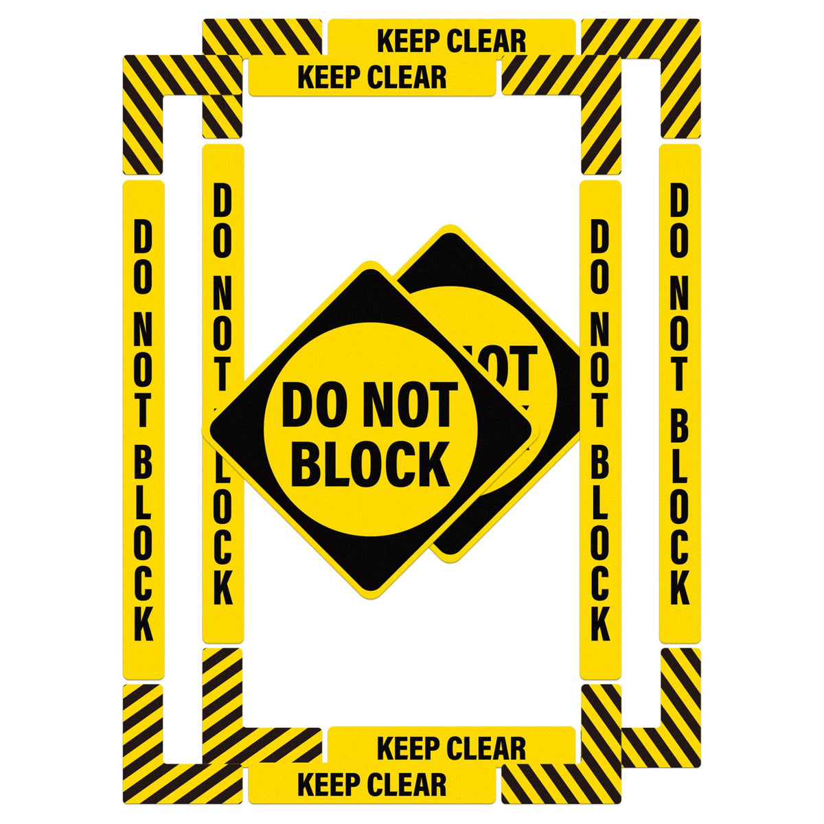 2 Pack Keep Clear Do Not Block Floor Signs