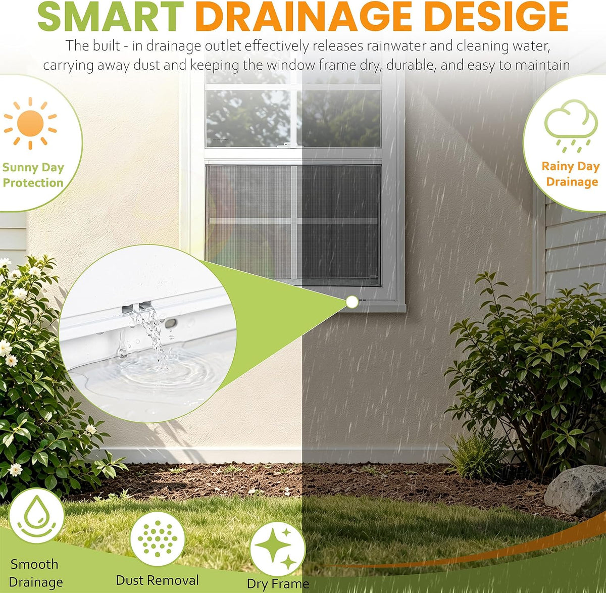 Vinyl Single Hung Window 32"x36", Double Pane Household Window