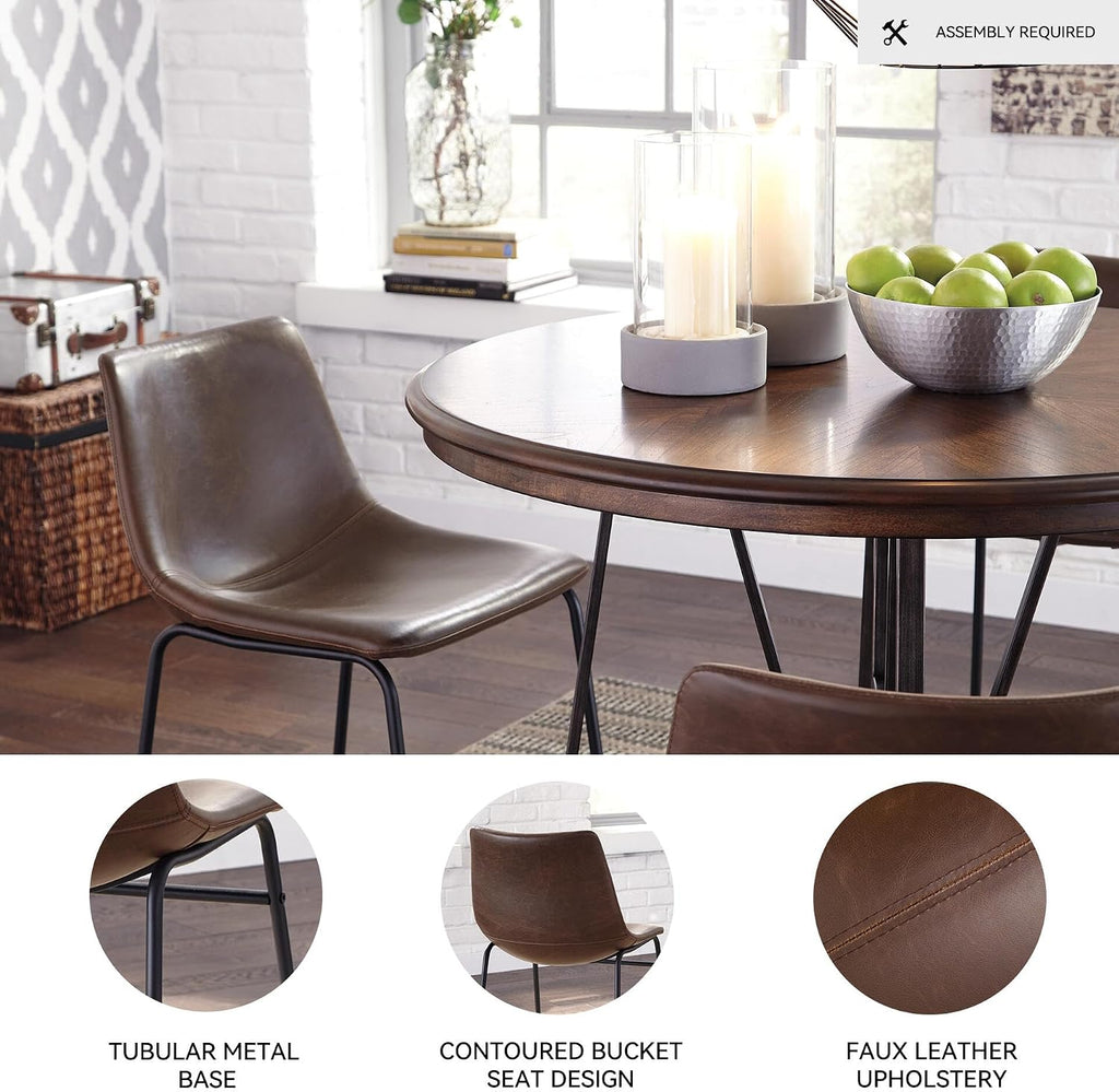 Centiar Mid-Century Dining Chair Set of 2, Brown