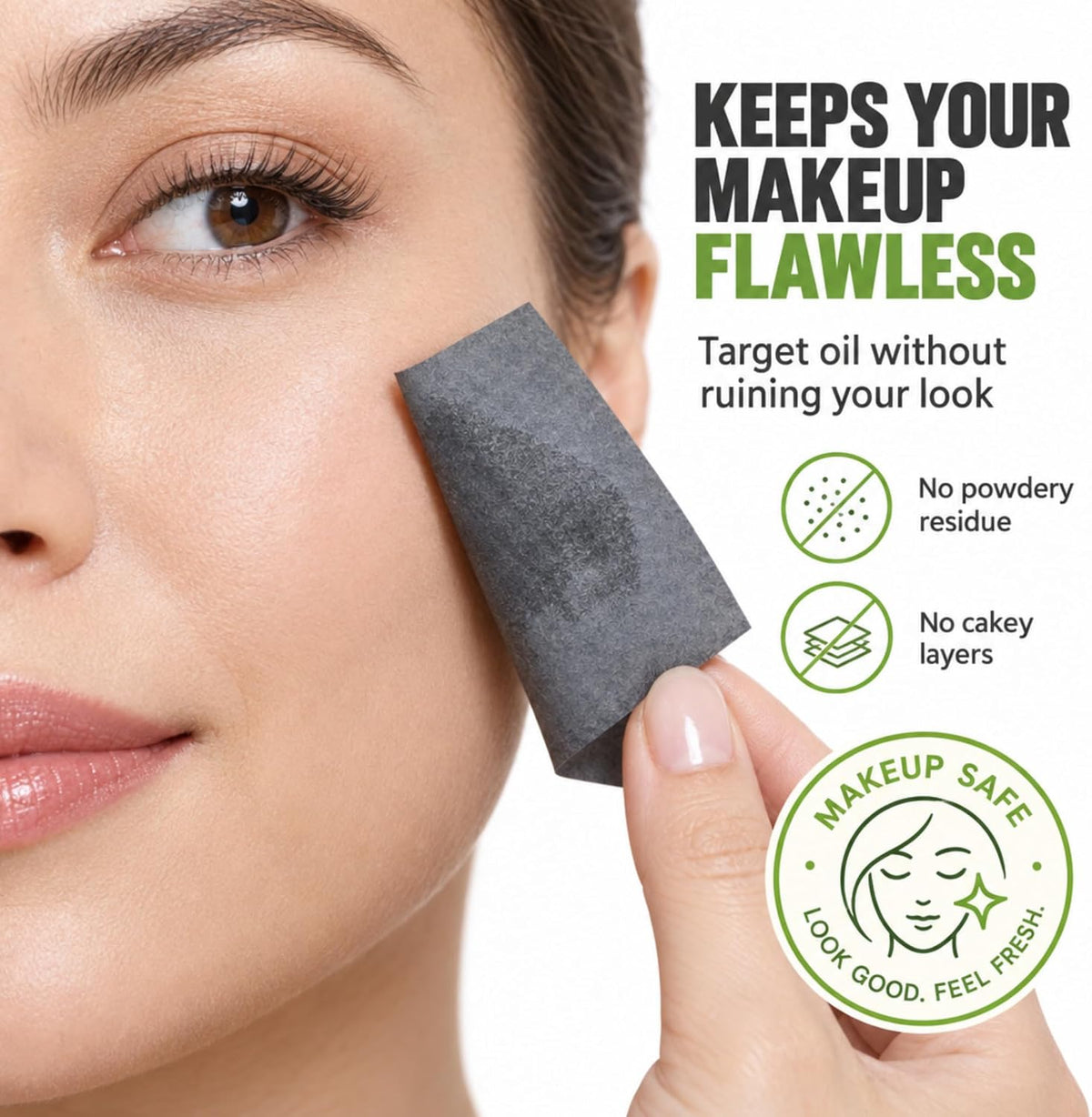 Bamboo Charcoal Oil Blotting Sheets for Face, 300 Count, 3 Pack