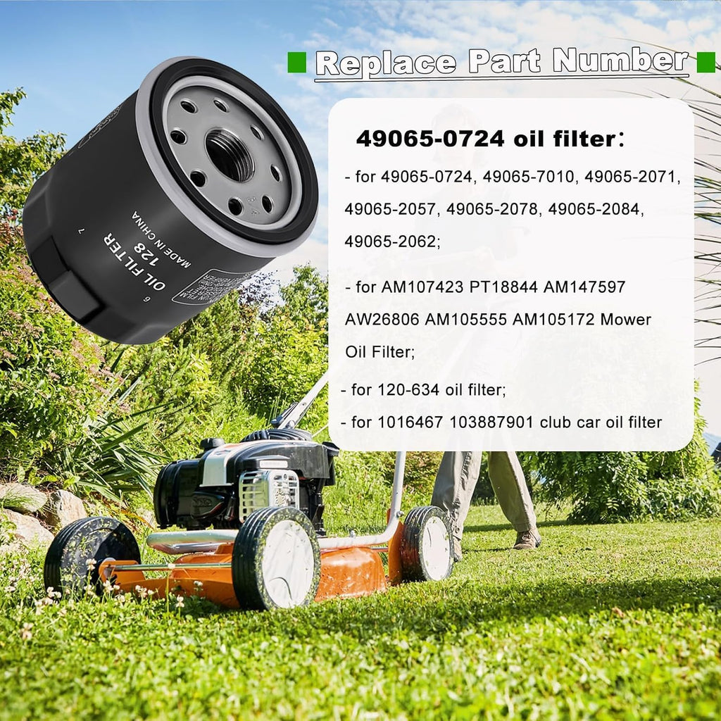 49065-0724 Oil Filter Fits 49065-7010 AM107423 49065-0734, 4Pack