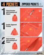 Men's Packable Rain Jacket Waterproof Raincoat with Hood