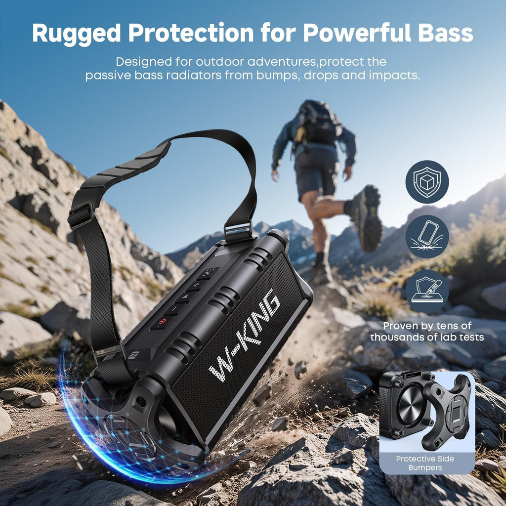 Bluetooth Speaker, 90W(Max) Loud IPX6 Waterproof Portable Speaker, 50W Deep Bass/40H/EQ/TF/AUX, 105dB Rugged Large