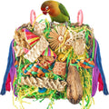 Bird Toys, Parrot Toys Foraging Swing Mat Parrot Cage Hanging Toys Birds Grass Mat Climbing Wall with Seagrass, Birds