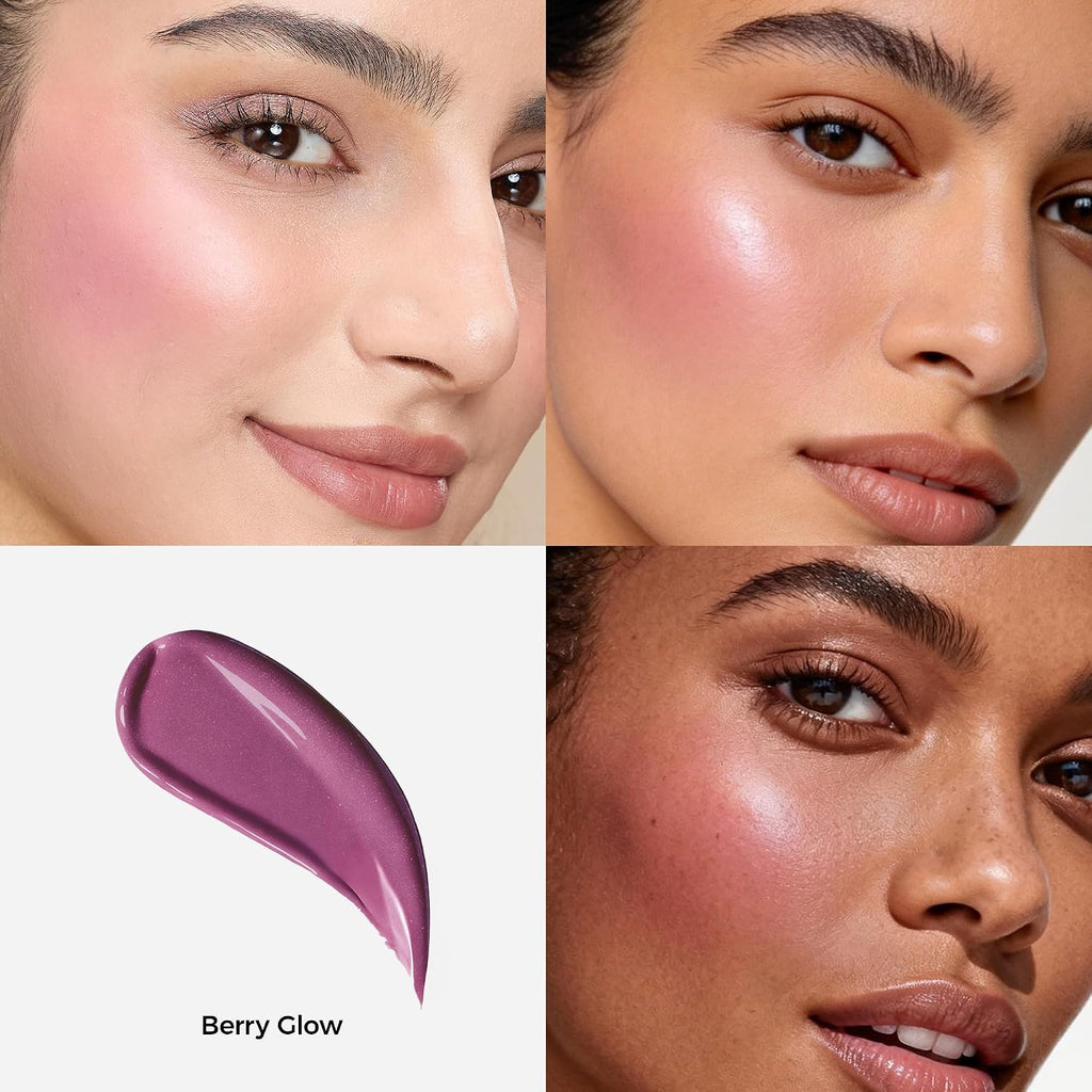Cool Toned Liquid Blush, Liquid Blush for Cheeks, Berry Glow