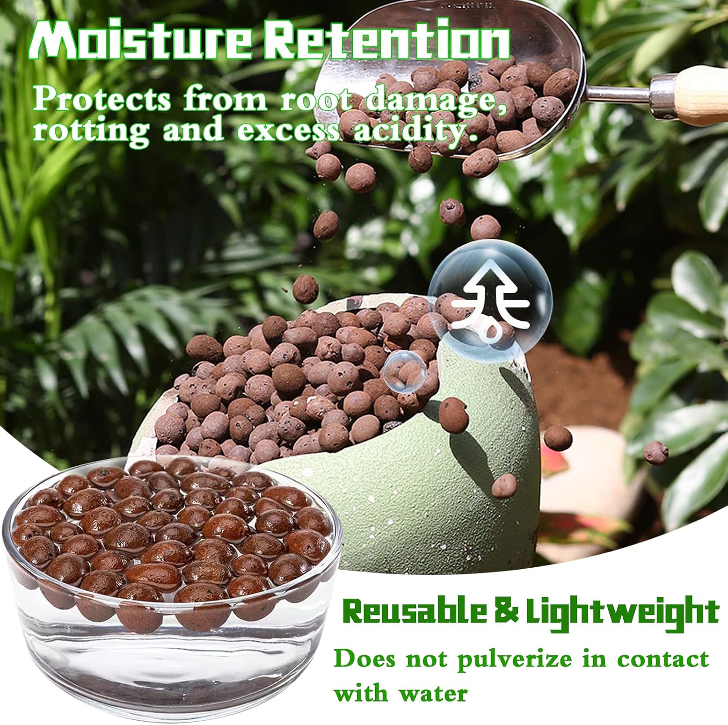 4LB Leca Clay Pebbles for Plants, 4mm-16mm Clay Balls for Hydroponic | Drainage, Reusable, Aeration, Moisture