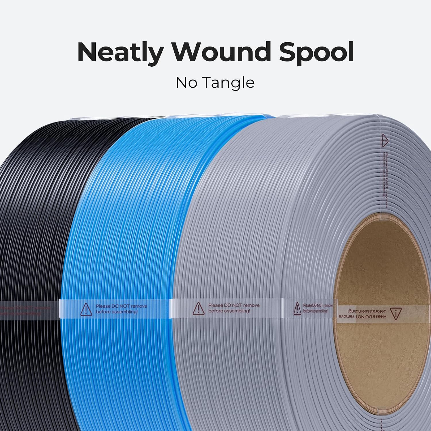 2kg Black & White PETG Filament Refill 1.75mm, Spool-Free Reusable Spools, High Precision ±0.03mm, Odorless &