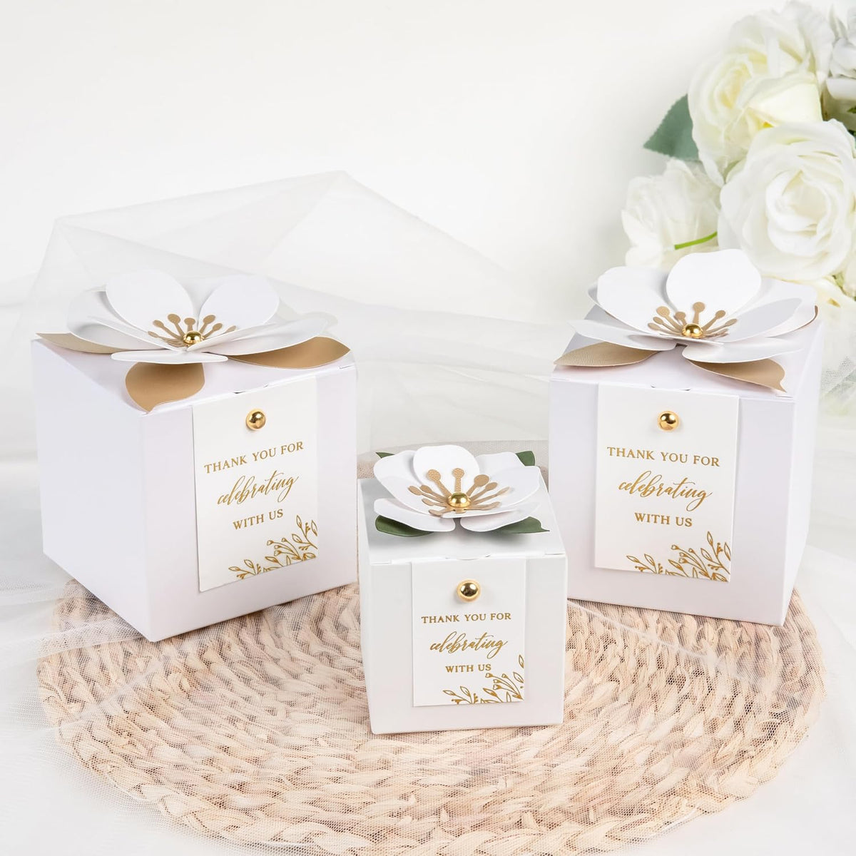 20 PCS Favor Boxes, White, 2.55x2.55x2.55