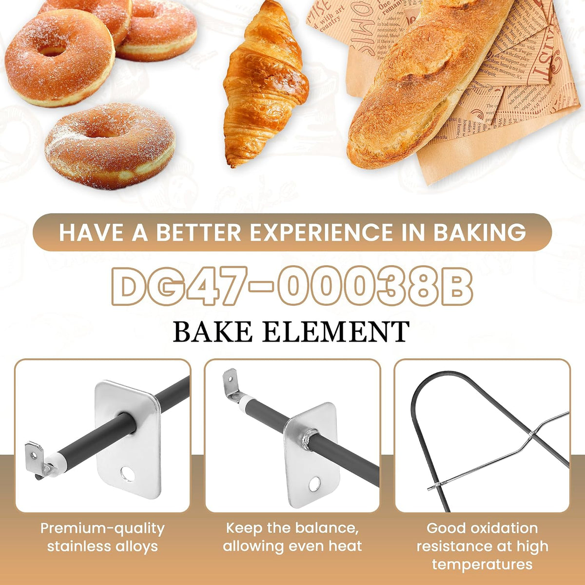 DG47-00038B Oven Bake Element Fit for Sam-sung Stove/Oven/Range