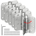 6-Pack 4 Inch Self Closing Door Hinges,5/8" Radius Corners,Brushed Nickel