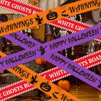 Halloween Caution Tape Decorations 3"x90ft Reusable Glue Free Warning Tape