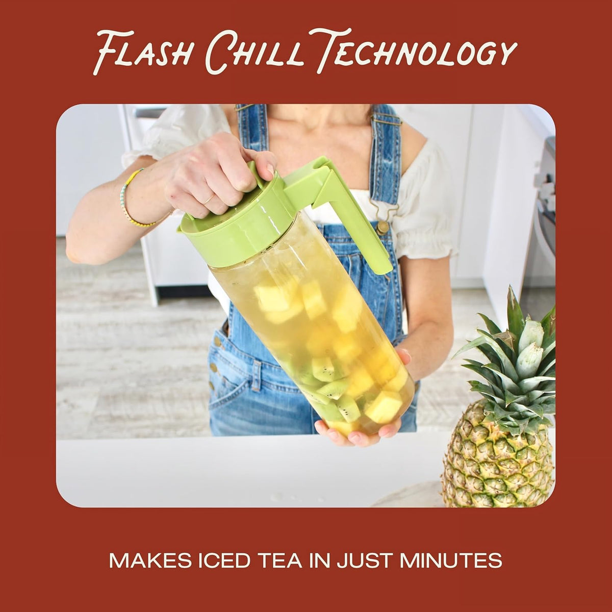 Flash Chill Iced Tea Maker - Versatile Tea Brewer for Loose/Bagged Tea - Patented Flash Chill Tech Hot/Cold Use