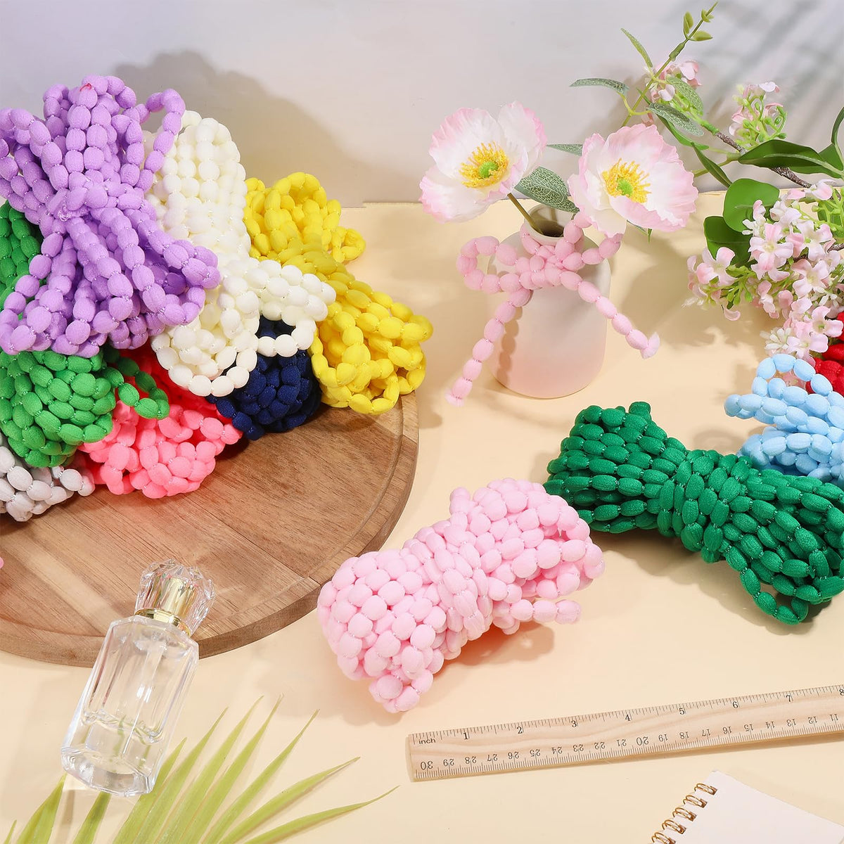 84 Yards 12 Colors Mini Pom Pom Fringe Trim