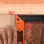 16” Woodworking Square Ruler - Preciva 1/16” Scale Right Angle Ruler Carpenter Square Layout Tool, Retractable Edge Support and Multi-Angle Scribe Mark, Includes Carpentry Pencil