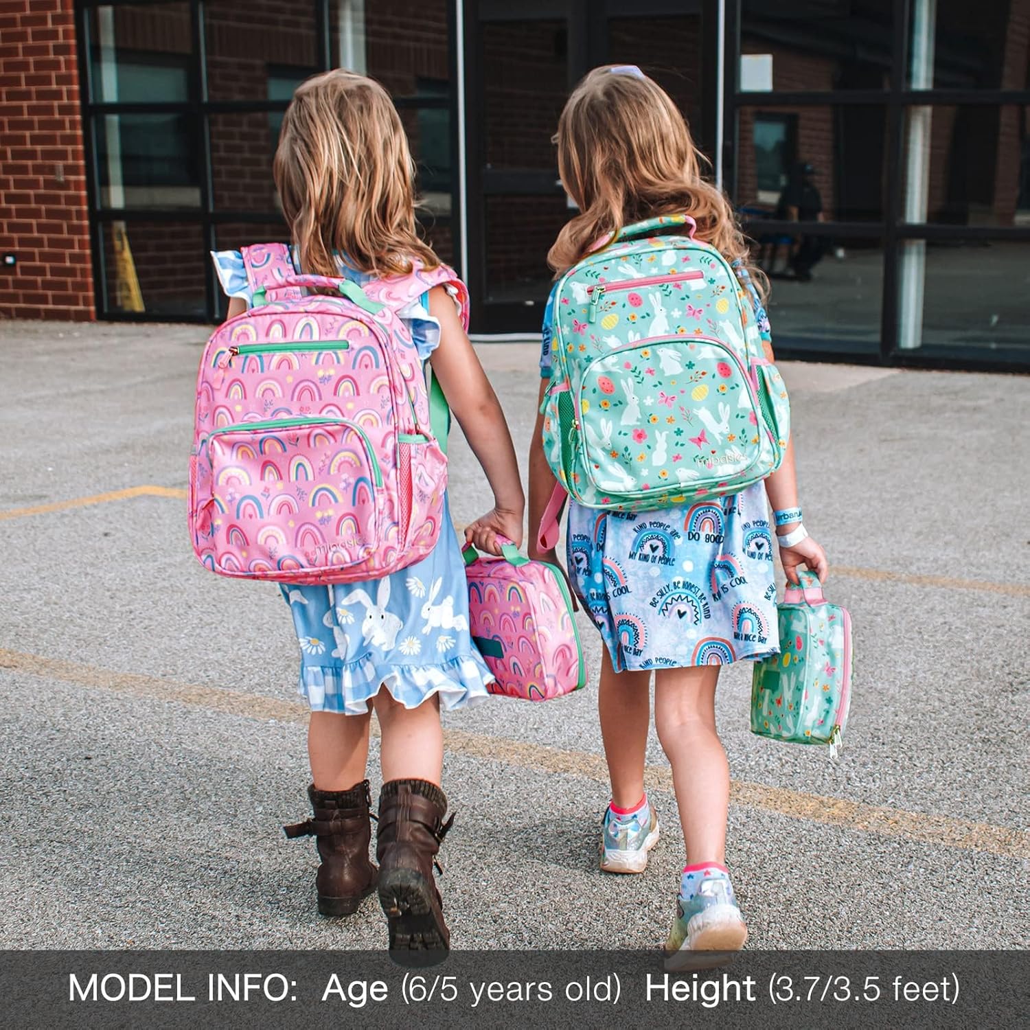 Girls Backpack 5-8: Lightweight Kids Backpacks for Girls - Girl Bookbag for Elementary School - Rainbow Pink