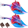 2 Pcs Blue Silicone Betta Fish Bed Leaf Hammock Betta Fish Tank Accessories Decorations for Aquarium Ornaments