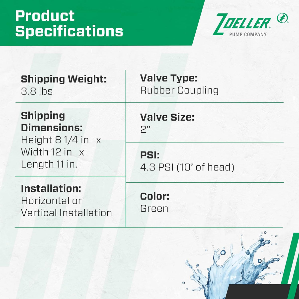 Zoeller 30-0151 2-Inch Cast Iron Slip x Slip Check Valve Union