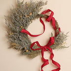 Red Ribbon Wired Christmas Dupioni, 1" x 10 Yards