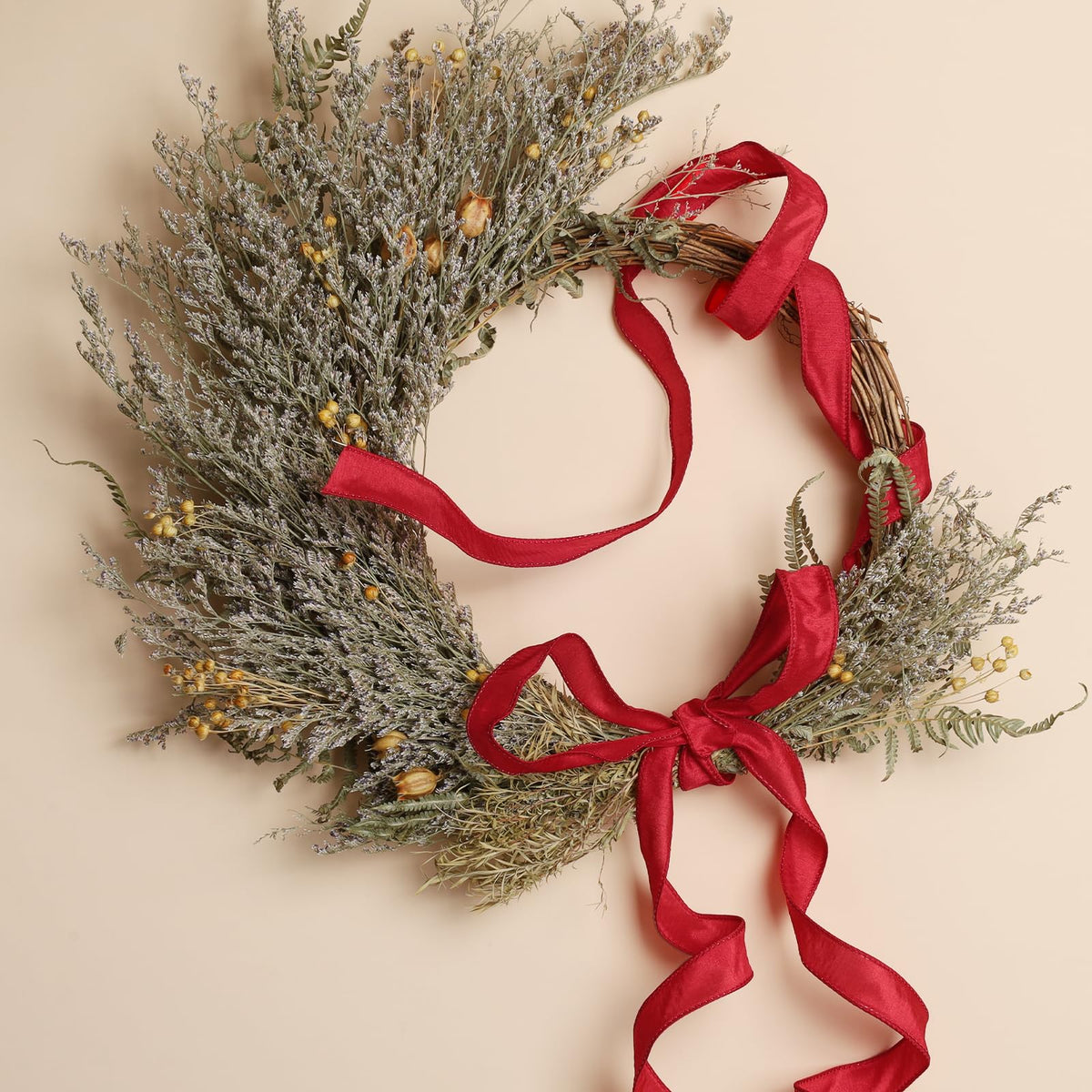 Red Ribbon Wired Christmas Dupioni, 1" x 10 Yards