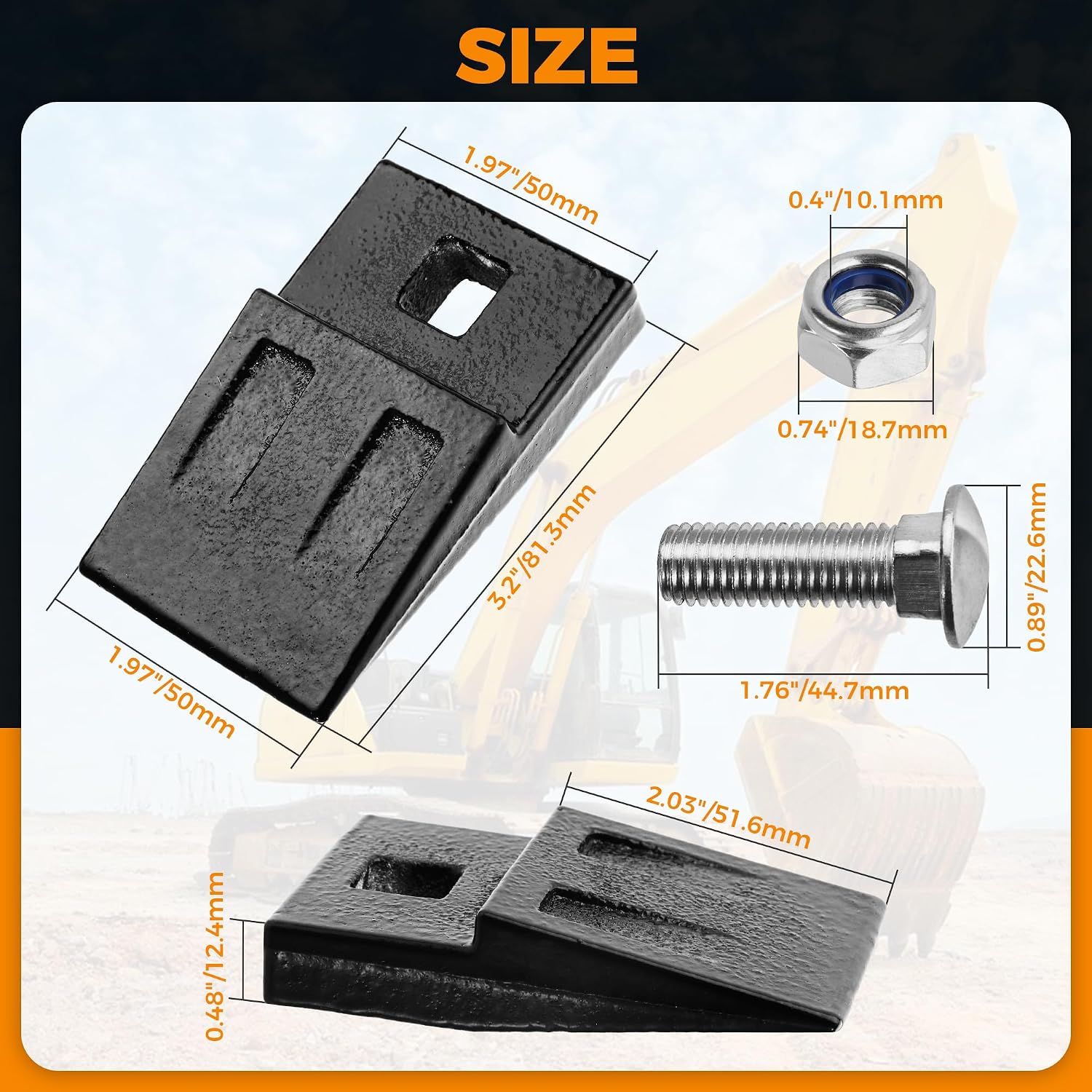 BDI Wear Part 3 Point Auger Cutting Edge, Hole Replacement Auger Teeth with Hardware for Most Heavy Duty 3 Point Post