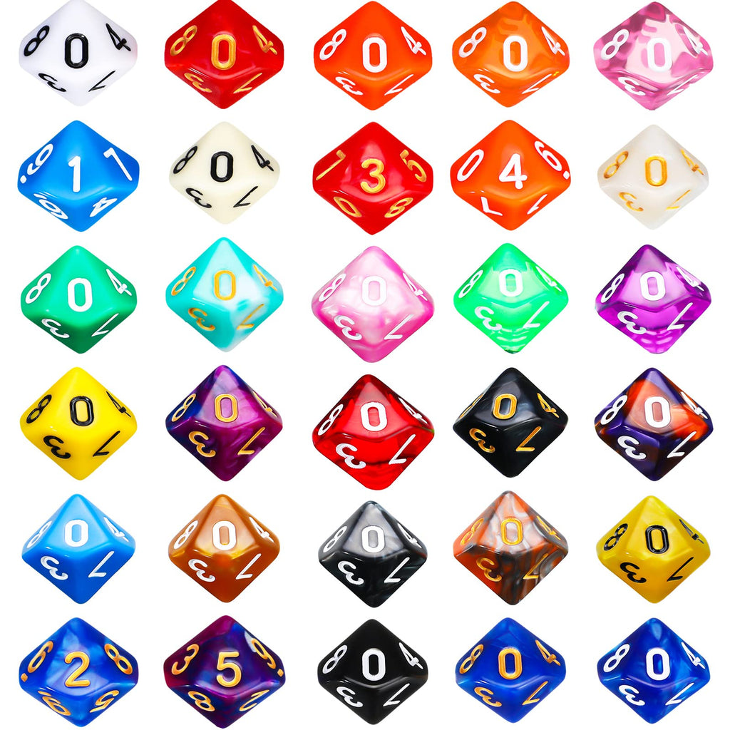 200 Pieces Polyhedral Dice Sets with Black Pouch, 10 Sided Style