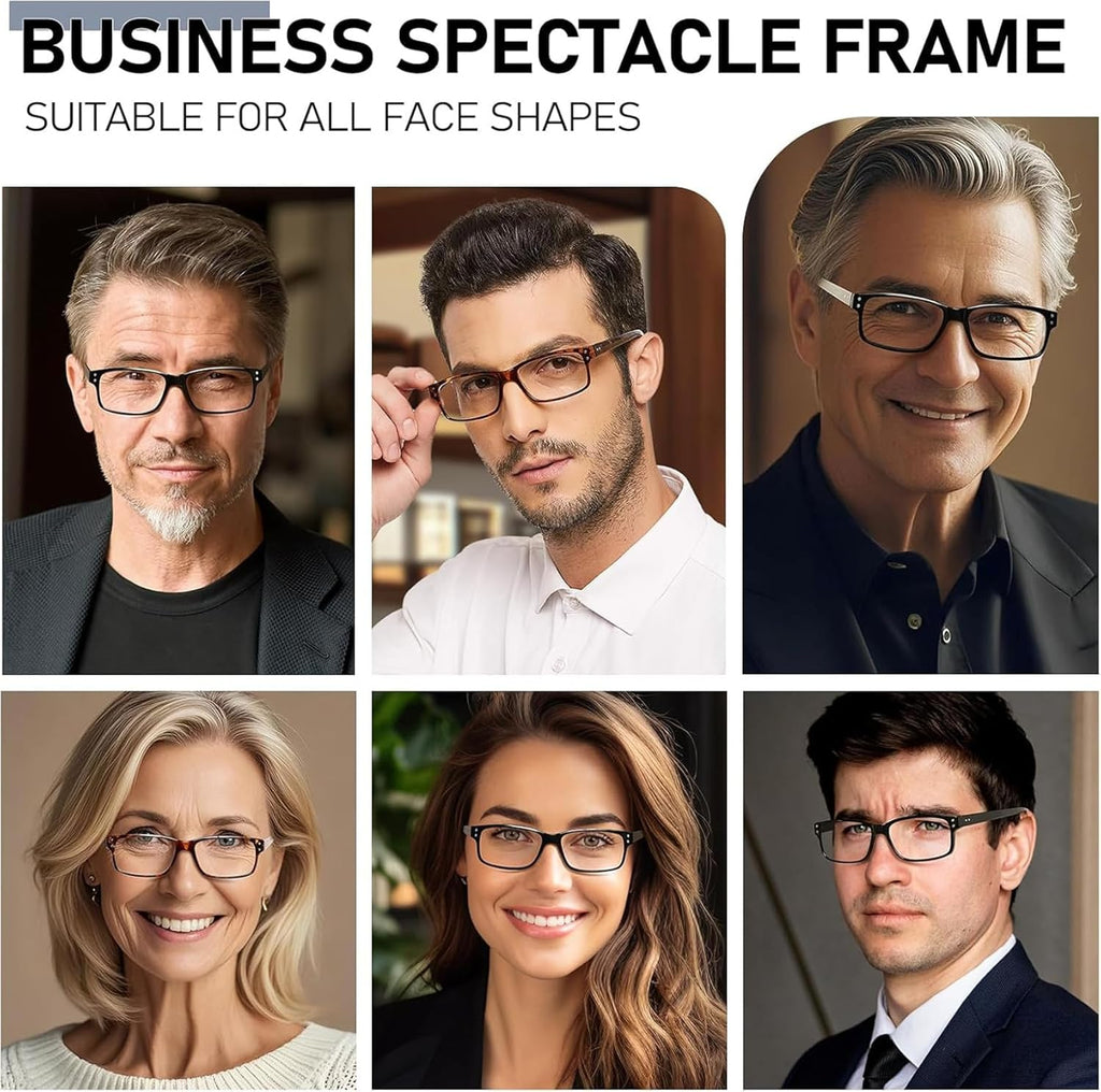 Reading Glasses 5 Pairs Quality Readers Spring Hinge Glasses for Reading for Men and Women (5BLACK, 1.25)