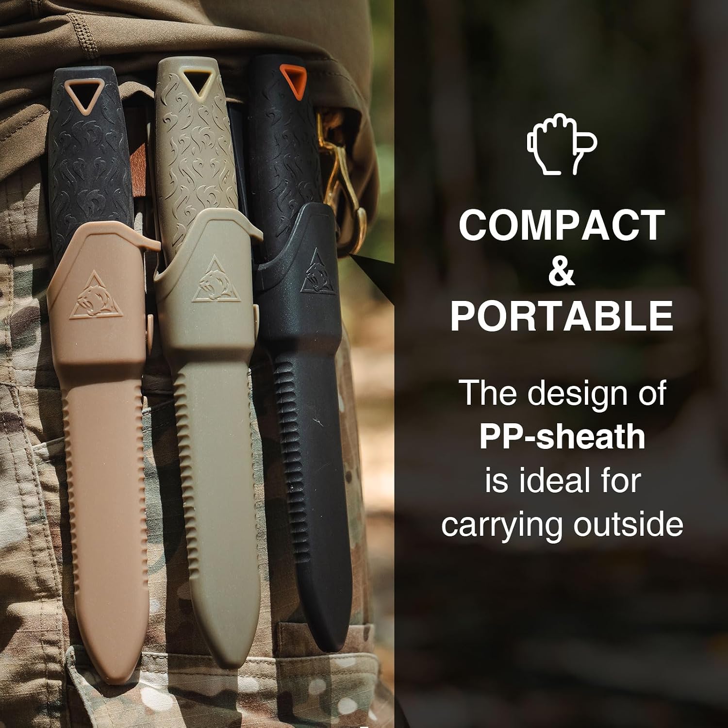 TrailForge Fixed Blade Knife with Sheath,9.67-Inch | FullTang Blade Bushcraft Knife for Camping,Outdoor, Survival