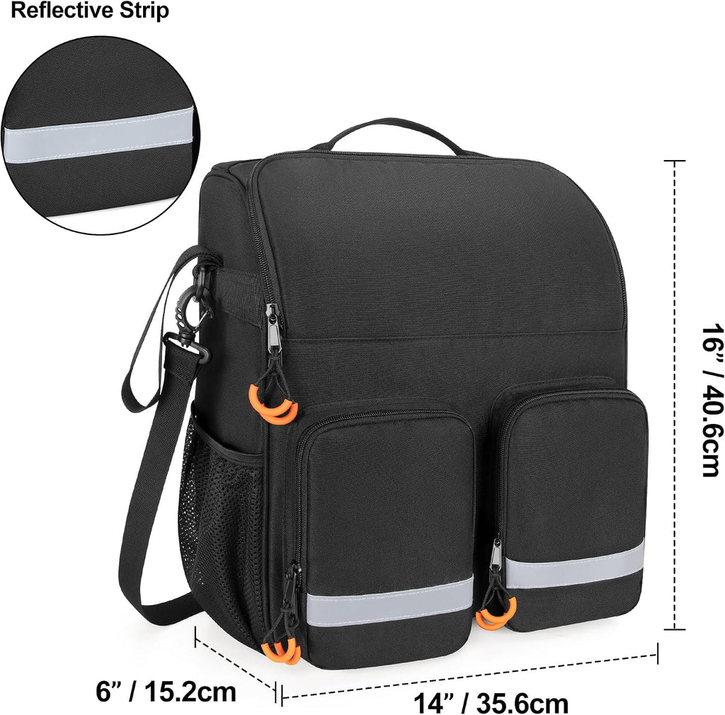 Large Wheelchair Bag to Hang on Back, Wheelchair Accessories Backpack for Adult & Senior, Wheelchair Pouch with
