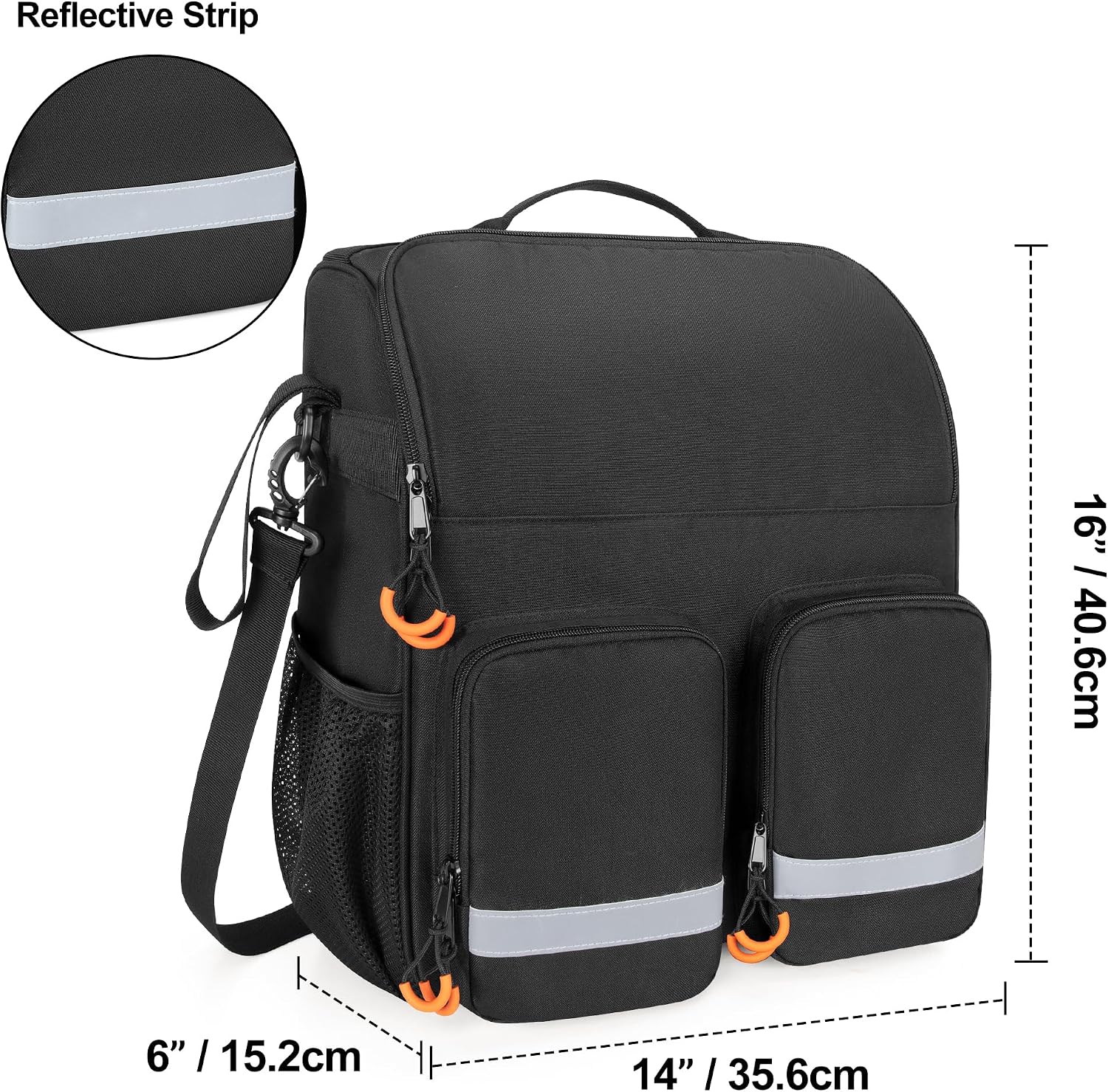 Large Wheelchair Bag to Hang on Back, Wheelchair Accessories Backpack for Adult & Senior, Wheelchair Pouch with