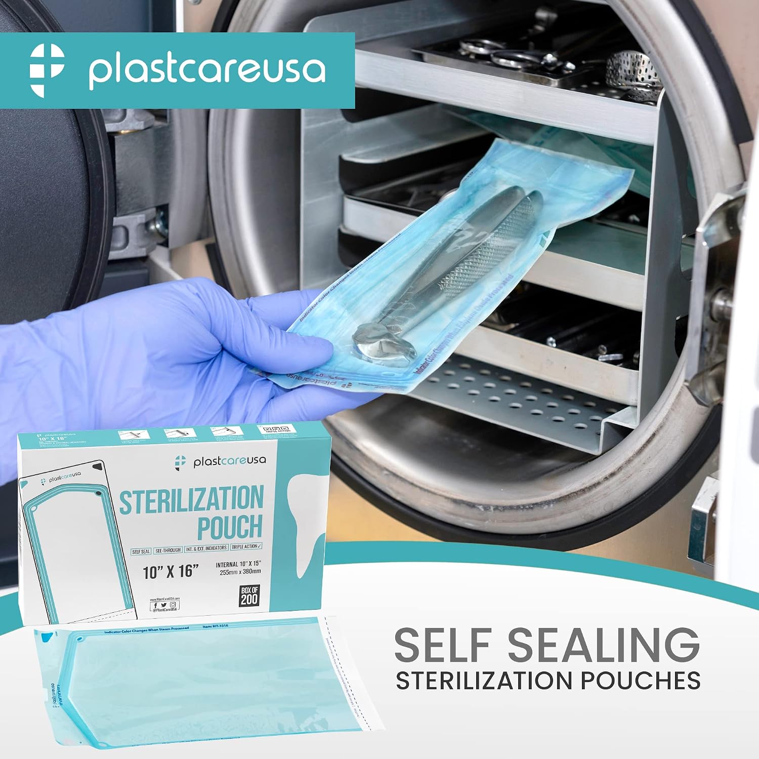 200 10"x16" Large Sterilization Pouches to Sterilize and Autoclave Instruments