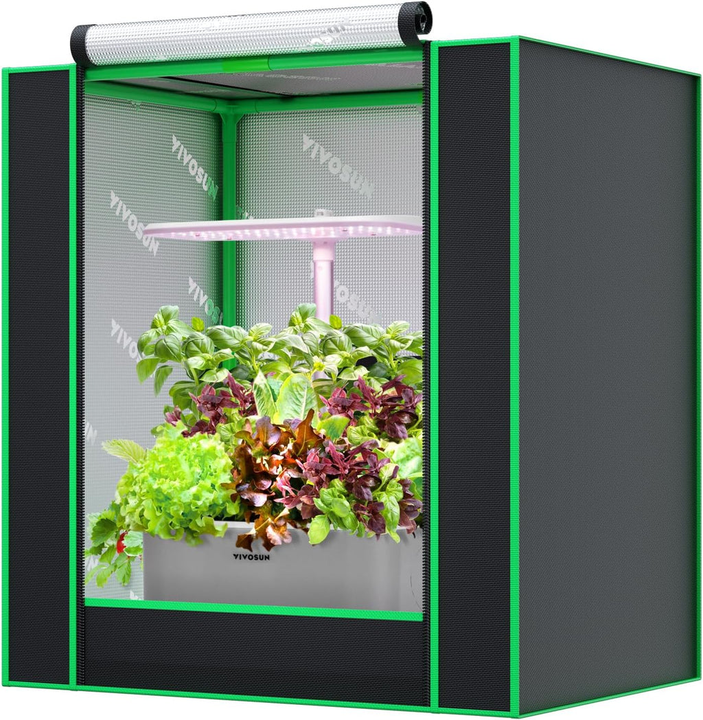 Small Grow Tent for Aerogarden 20"x14"x21" Mylar Tent | Sealed Bottom Design, Mesh Ventilation Window, Highly