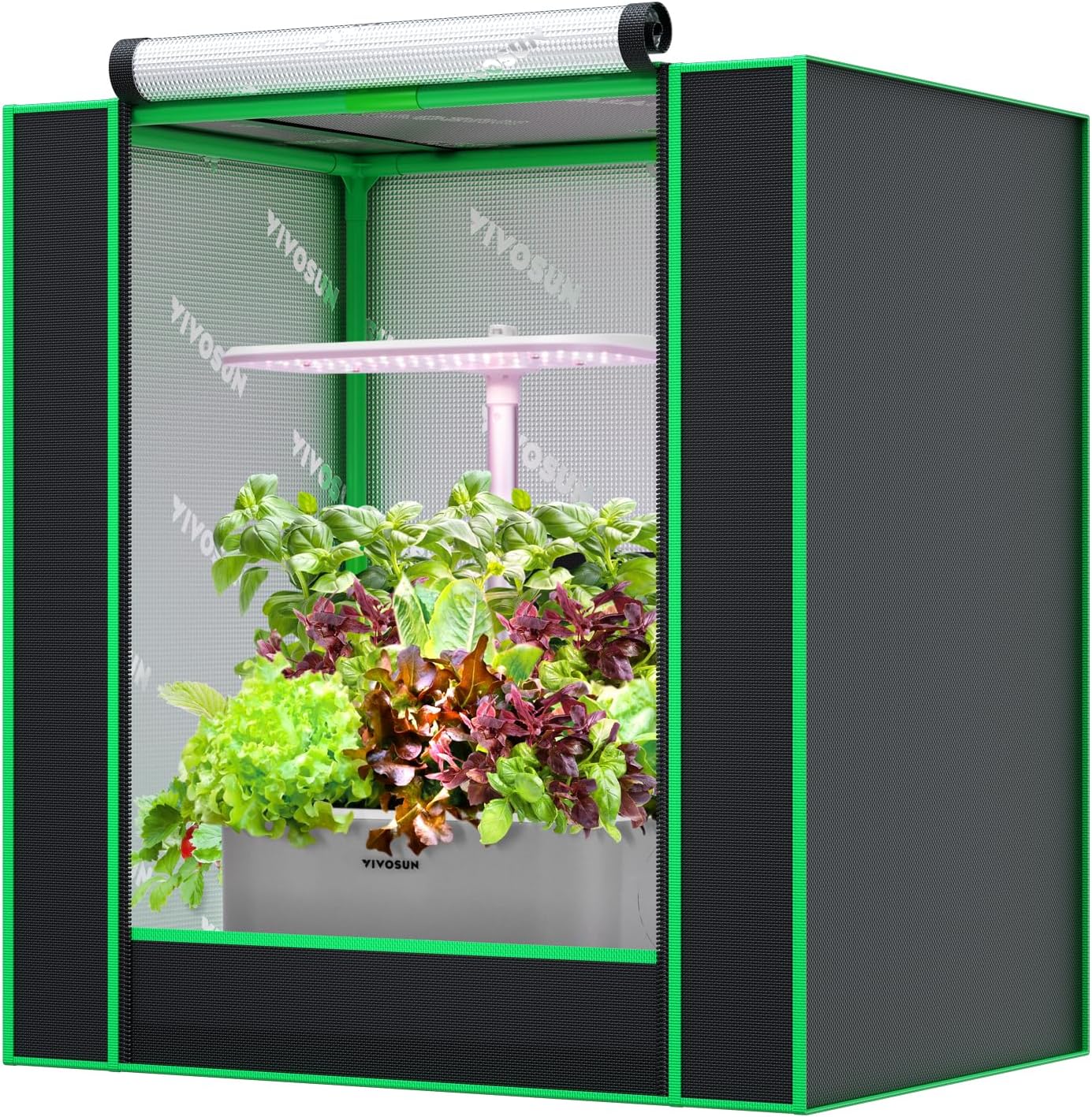 Small Grow Tent for Aerogarden 20"x14"x21" Mylar Tent | Sealed Bottom Design, Mesh Ventilation Window, Highly