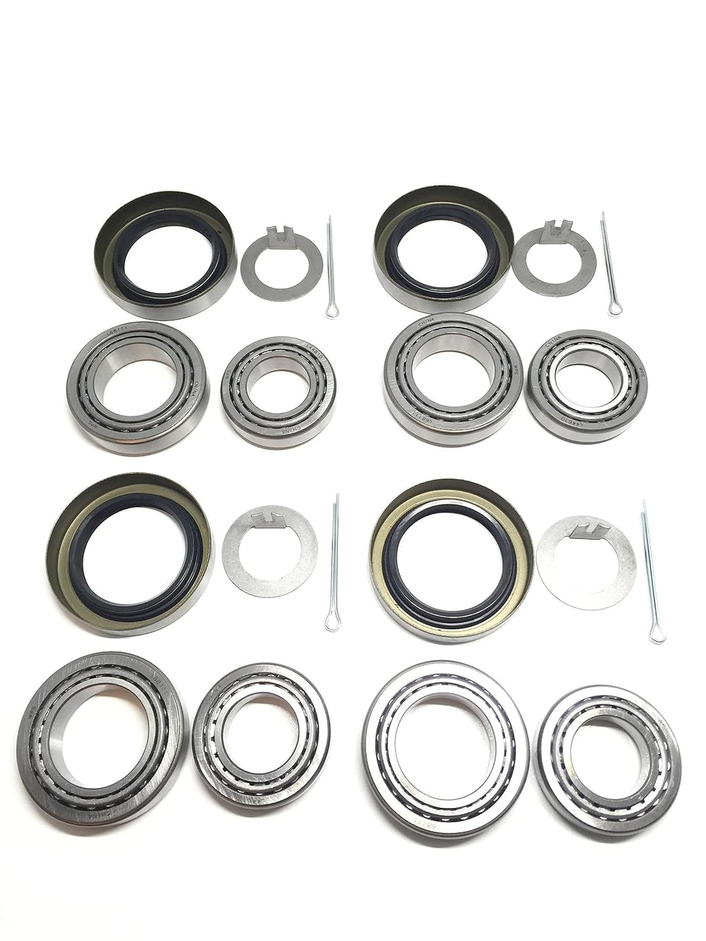 (Set of 4) WESTERNPRIME 3500 LB Trailer Tandem Axle Bearing Kits L68149 L44649 Grease Seal 10-19 I.D. 1.719'' for #84
