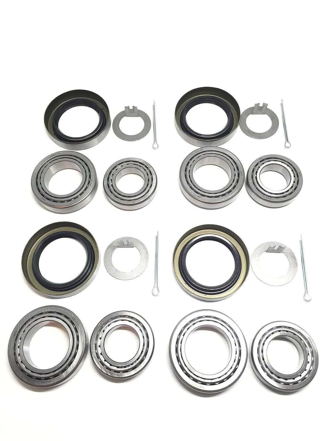(Set of 4) WESTERNPRIME 3500 LB Trailer Tandem Axle Bearing Kits L68149 L44649 Grease Seal 10-19 I.D. 1.719'' for #84