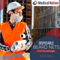 Case of 1000 Disposable Beard Nets for Men - Full Coverage Beard Covers, Breathable Beard Guards Food Service