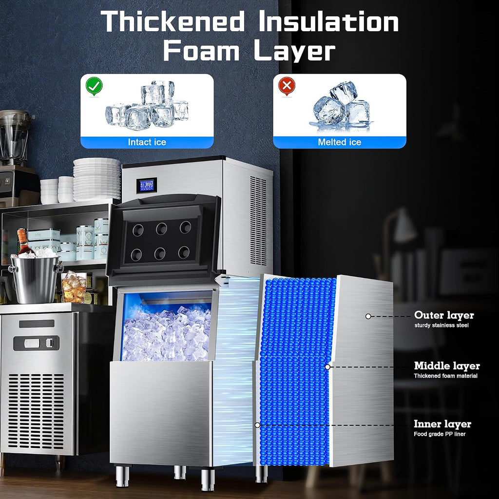 Commercial Ice Maker 500LB/24H Industrial Ice Machine