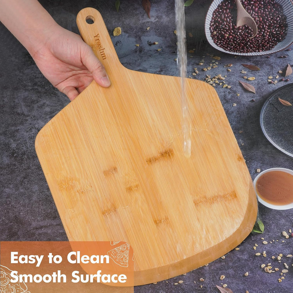 12 Inch Bamboo Pizza Peel Premium Wooden Pizza Board Paddle