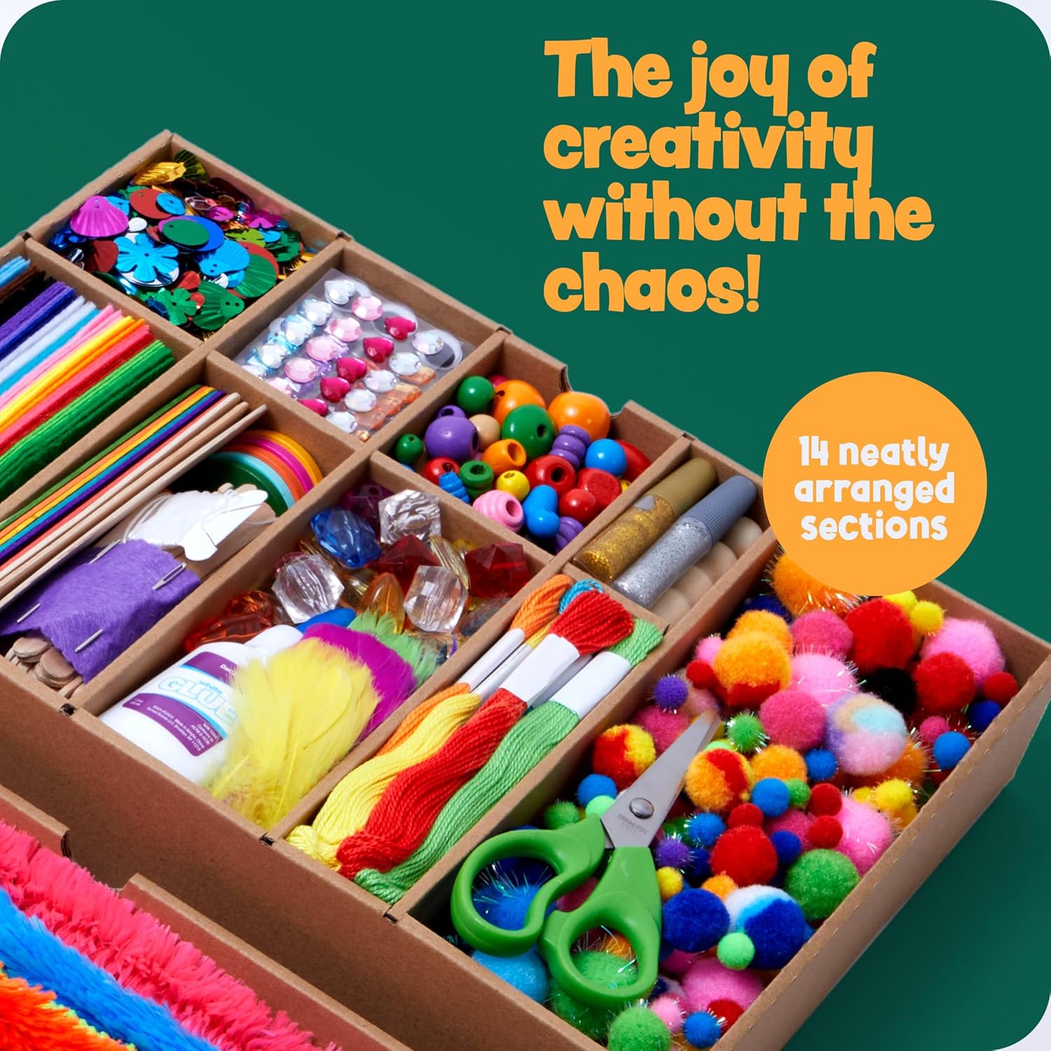 Arts and Crafts Vault - Craft Supplies Kit in a Box - Birthday Gift for Kids Ages 4 5 6 7 8 9 10 11 & 12 Year Old