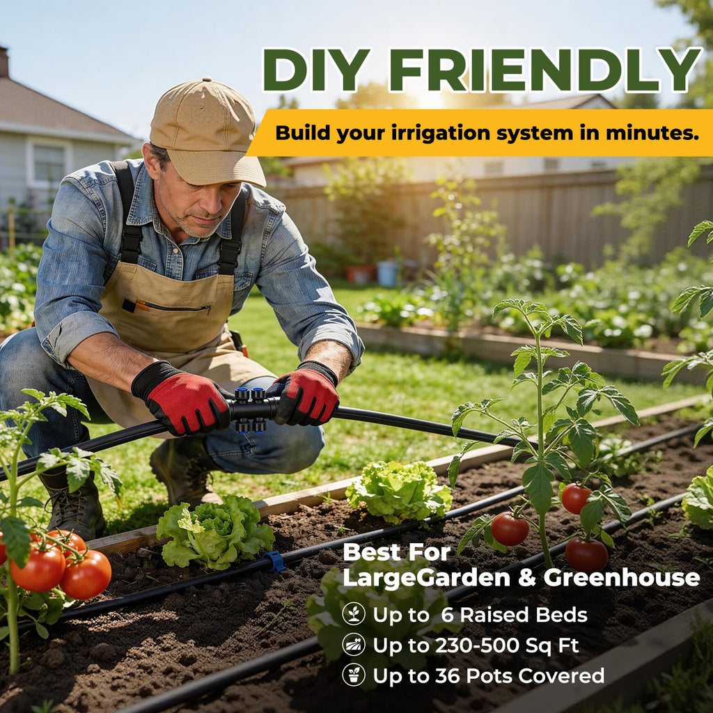 230FT Drip Irrigation System Kit, Quick Connect Garden Watering System, Complete Automatic Drip Irrigation Kit with