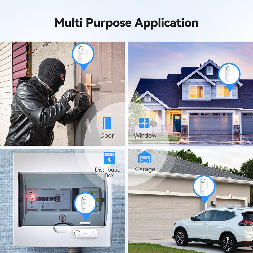 Door Alarms for Kids Safety, Window Alarm Pool Alarms Door Alarm for Home Security, 2-in-1 Alarm & Chime, 3-Level