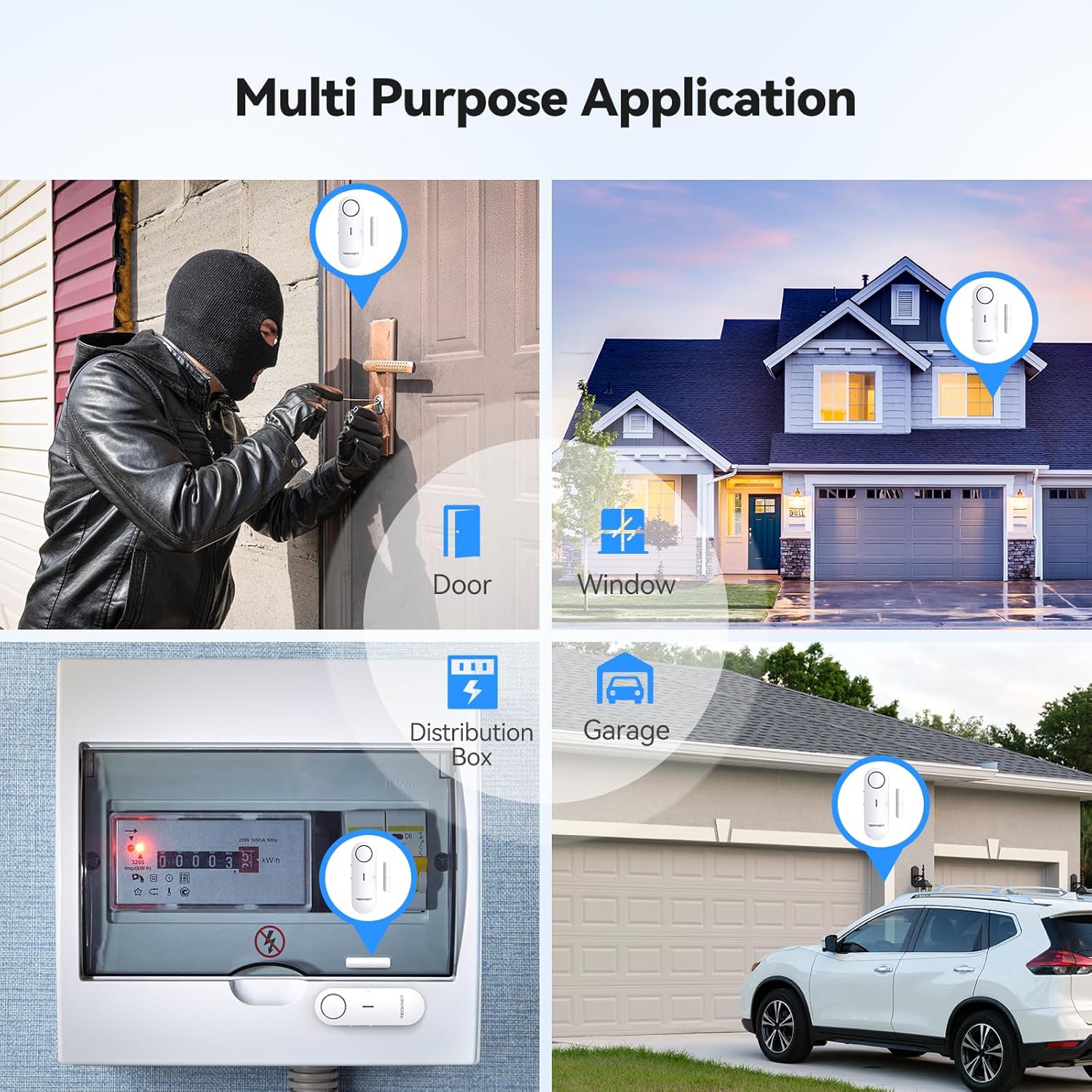 Door Alarms for Kids Safety, Window Alarm Pool Alarms Door Alarm for Home Security, 2-in-1 Alarm & Chime, 3-Level
