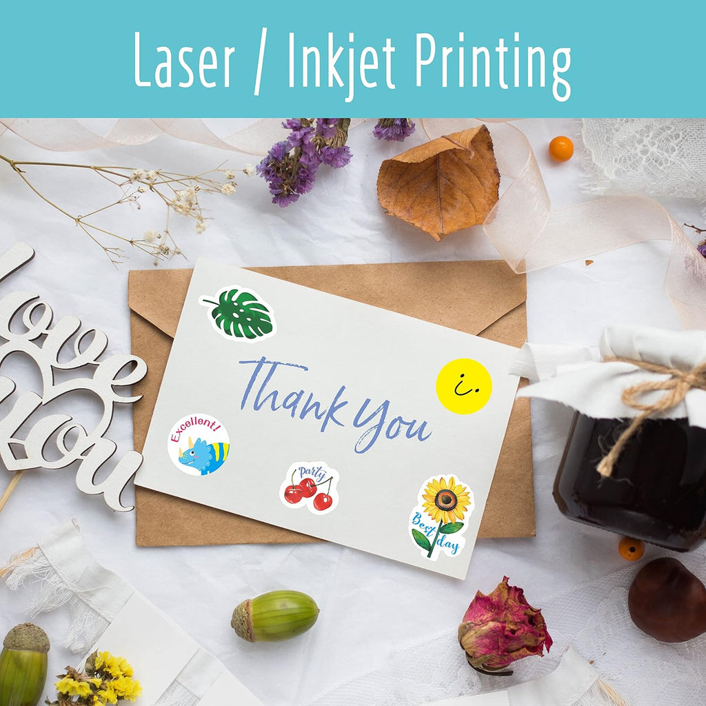 70 Large Size Blank Labels, Water/Oil/Tear Resistant, Inkjet & Laser Printer Available Removable No Residue for Home