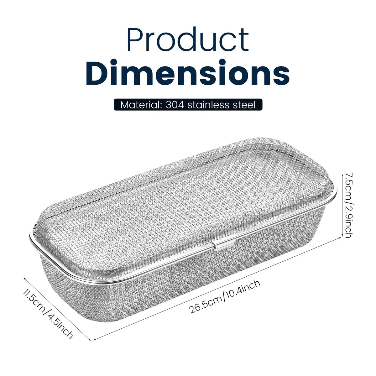 Dishwasher Basket, 304 Stainless Steel Fine Mesh for Small Kitchen Items