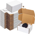 White Shipping Boxes 6x4x3" 60 Pack Corrugated Cardboard Box Mailer
